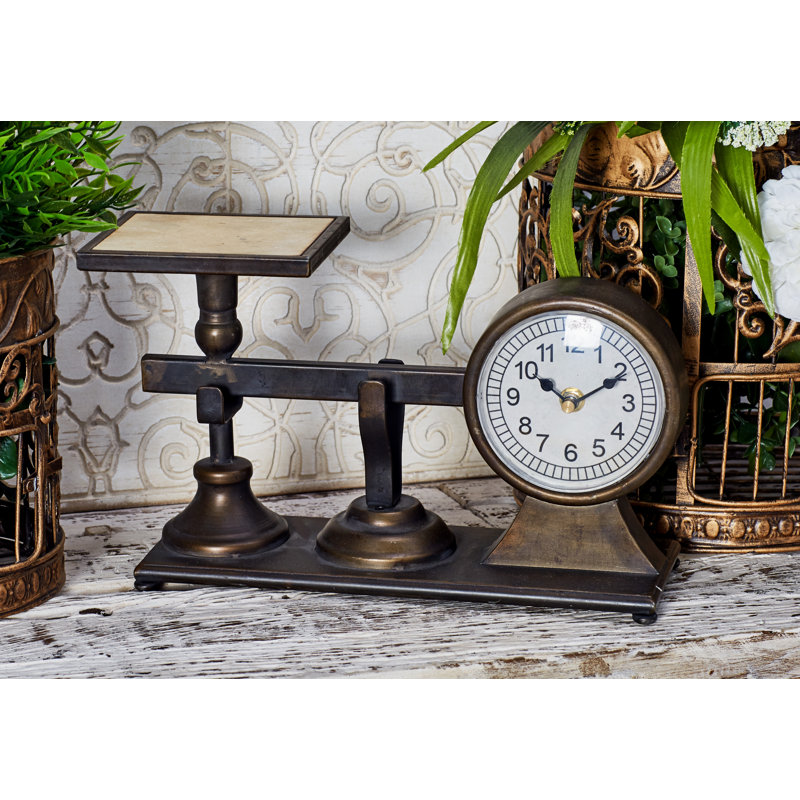 Alcott Hill® Traditional Vintage Scale Tabletop Clock & Reviews Wayfair